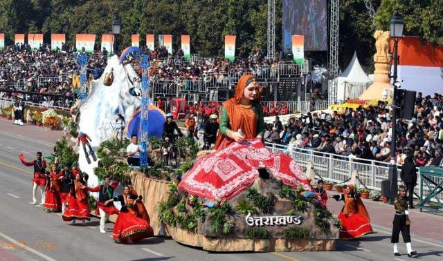 गणतंत्र दिवस की परेड में उत्तराखंड की झांकी को मिला तीसरा स्थान