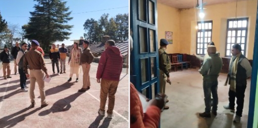 नगर निकाय चुनाव की सुरक्षा व्यवस्था को लेकर किया गया निरीक्षण