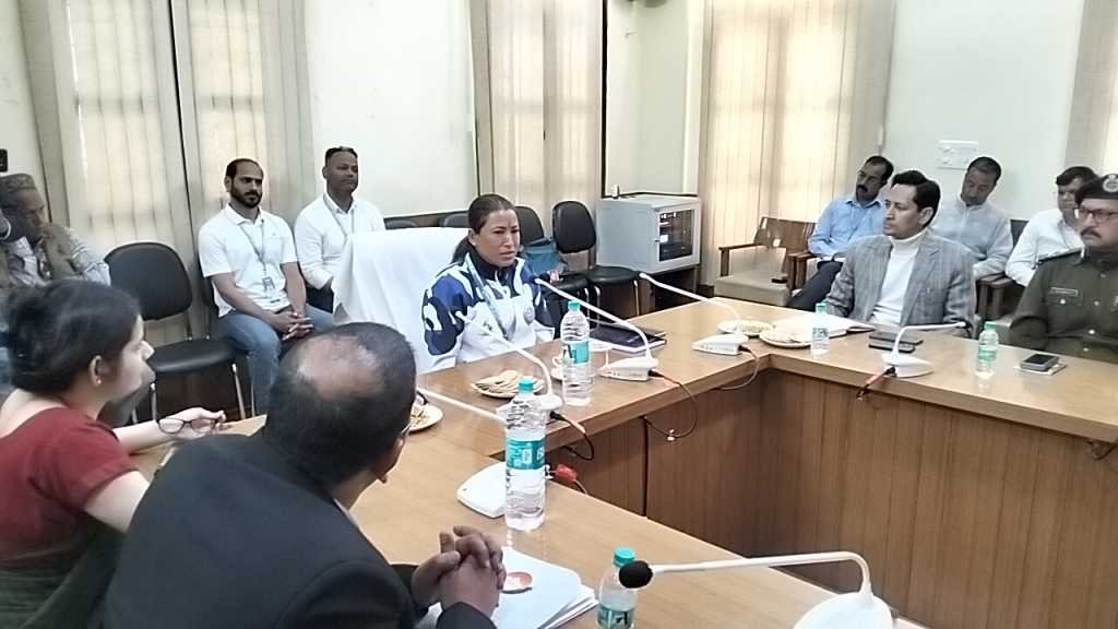 राष्ट्रीय खेलों के भव्य समापन की व्यवस्थाओं को लेकर खेल मंत्री ने अधिकारियों संग की बैठक