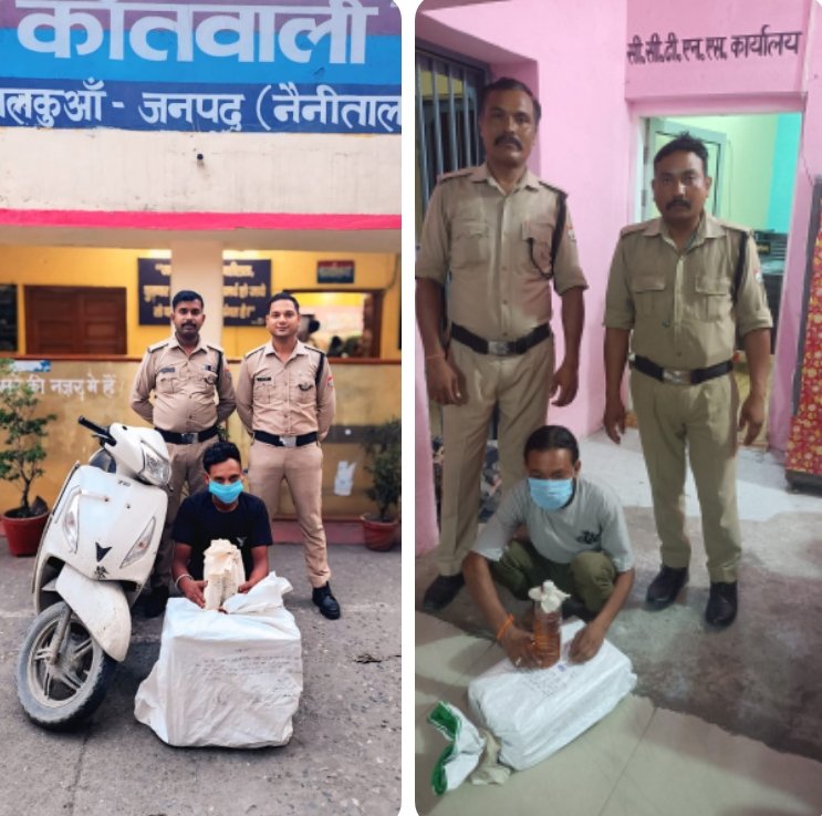 लालकुआं में स्कूटी से अवैध शराब की तस्करी कर रहे 2 अभियुक्त गिरफ्तार, स्कूटी सीज