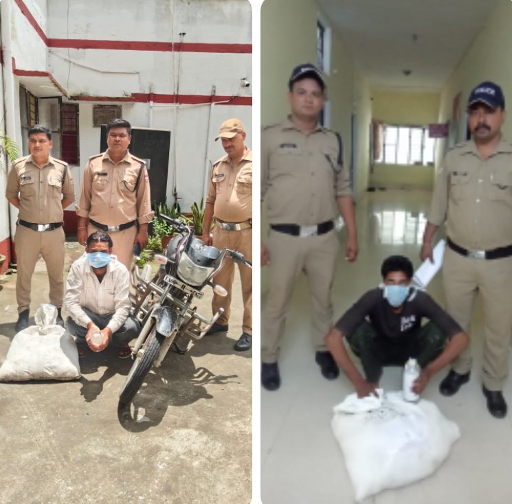 चोरगलिया पुलिस ने अवैध शराब की तस्करी के अलग- अलग मामलों में 2 अभियुक्तों को किया गिरफ्तार, कुल 100 पाउच कच्ची शराब बरामद