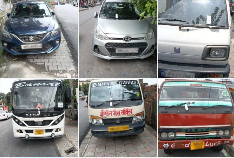 यातायात पुलिस ने नो पार्किंग/अनाधिकृत खड़े 25 वाहनों का किया चालान