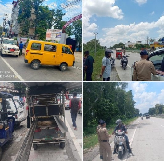 परिवहन विभाग की प्रवर्तन कार्रवाई में 87 वाहनों के चालान, 4 वाहन सीज