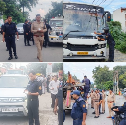 नैनीताल यातायात पुलिस का चेकिंग अभियान, यातायात नियमों का उल्लंघन करने वाले 142 वाहनों के चालान